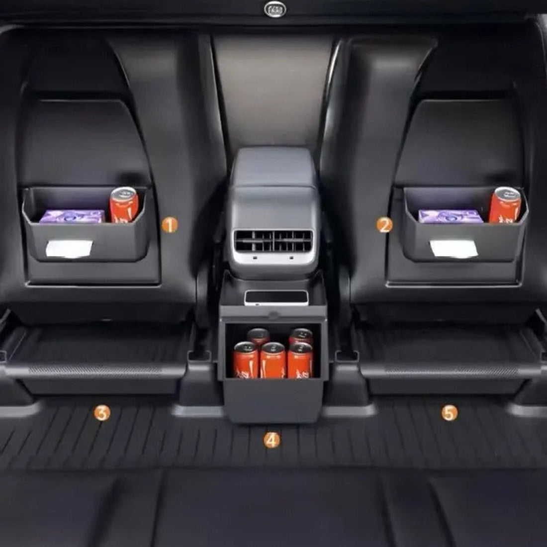Under Seat Organiser Compartment Bin for Tesla Model Y (Under Seat Organiser) Press open bin Model Y