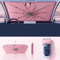 Universal Fit Windshield Sunshade Umbrella – Heat Blocker for All Vehicles (Sun Shade Umbrella) White