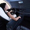 Universal Fit Windshield Sunshade Umbrella – Heat Blocker for All Vehicles (Sun Shade Umbrella) White