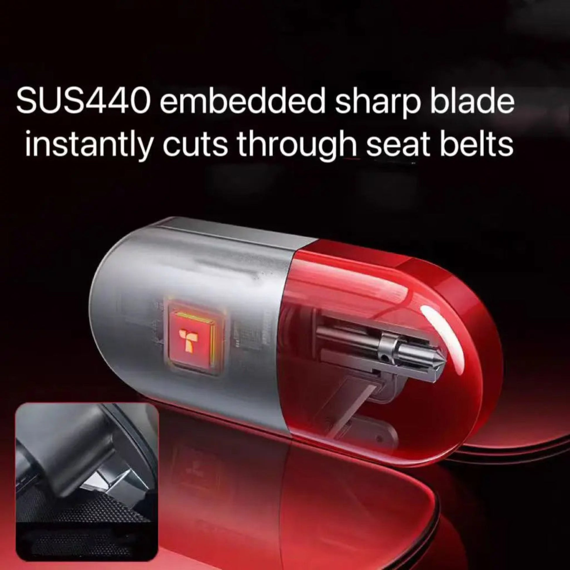 Universal Safety Hammer – Auto Window Breaker for Emergencies (Window Safety Breaker) silvery Stainless Steel Zinc Alloy
