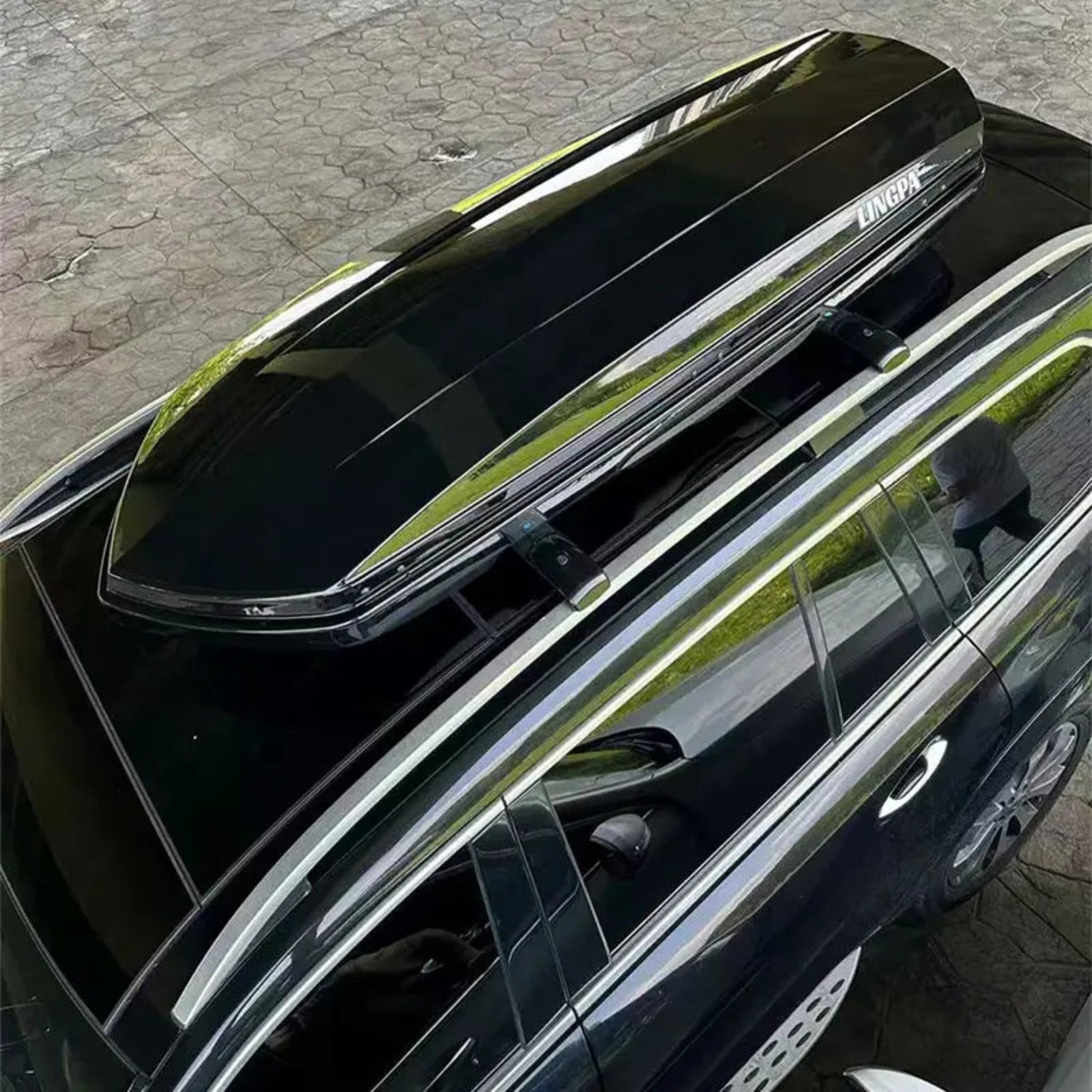 Upgraded Roof Cargo Box with Bars (Roof Cargo Box) 580L Black
