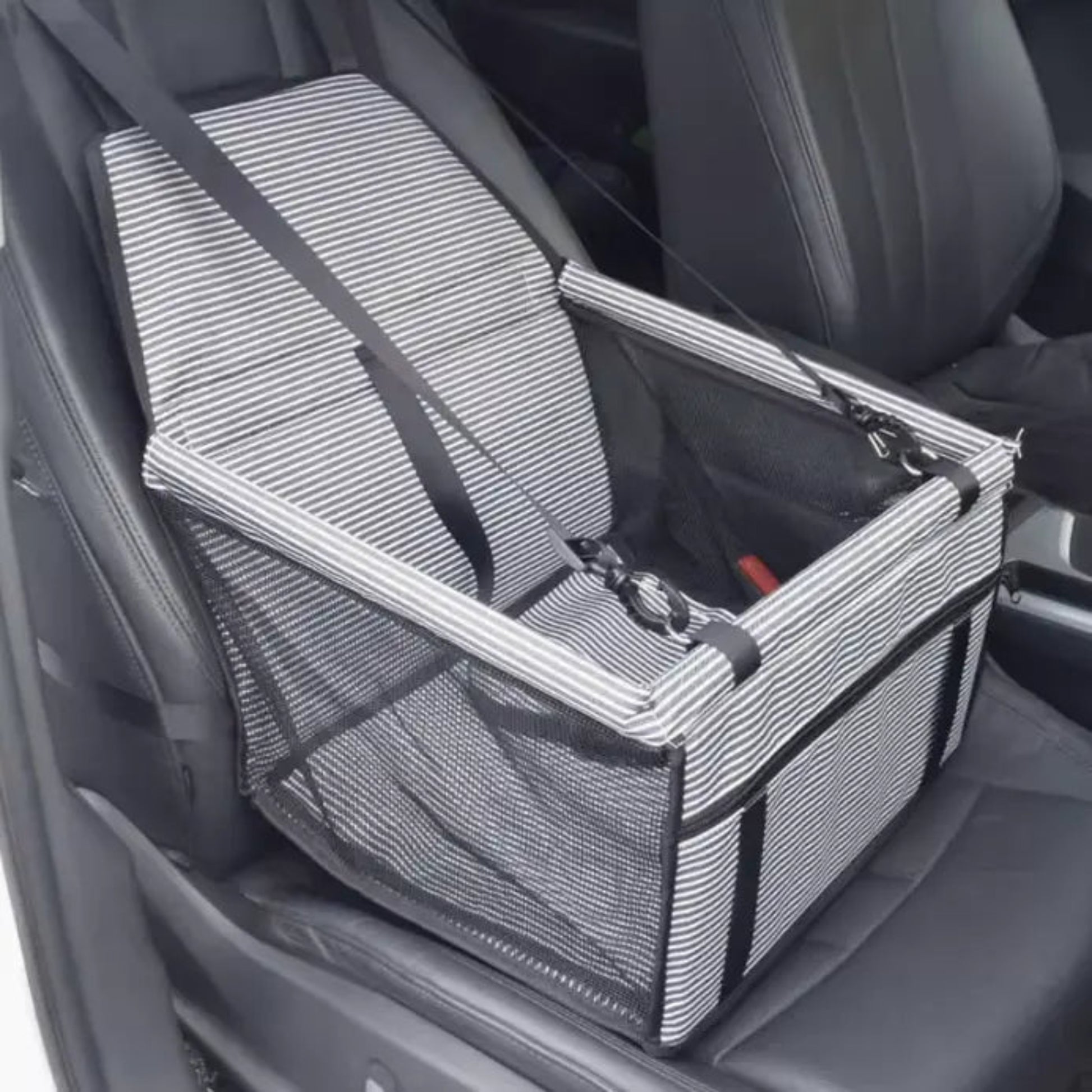 Waterproof dog seat for tesla model x/y/3/s/cybertruck (Car Pet Seat) Striped Gray one size